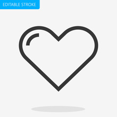 Heart Icon Vector Line Icon Editable Stroke Pixel Perfect
