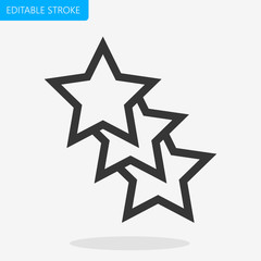 Obraz premium Rating Stars Editable Stroke Pixel Perfect Icon Vector