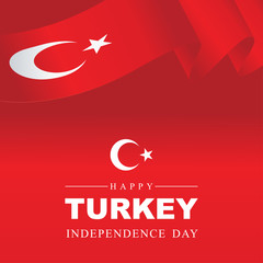 Turkey Independence day with Waving Turkey flag, VectorVector