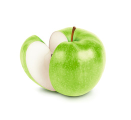Green apple. Isolated on white background.