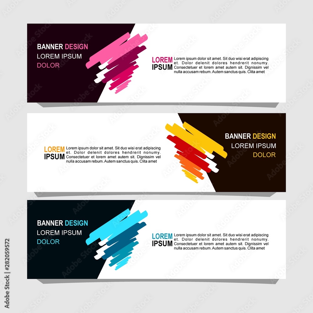 Sticker vector abstract design banner web template.