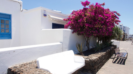Fototapeta premium Pretty exterior of building on the Spanish island of Lanzarote.