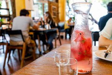 refreshing and sparkling icy watermelon mint for healthy vegan restaurant