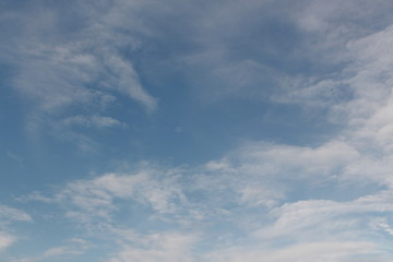Sunset on the beach and blue sky white cloud