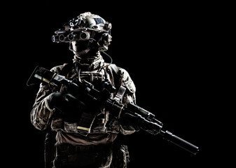Army special forces shooter low key studio shoot