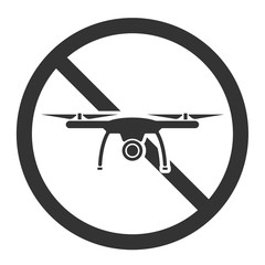 drones not allowed, drone prohibition sign or icon vector illustration