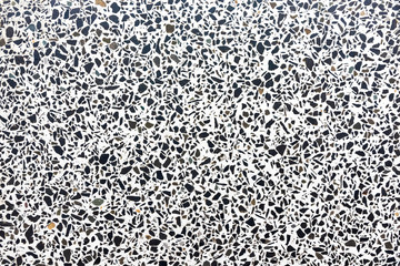 White marble terrazzo flooring pattern. Texture of mosaic floor with natural stones, granite, marble, quartz, limestone, concrete. Polished rock surface. Natural background