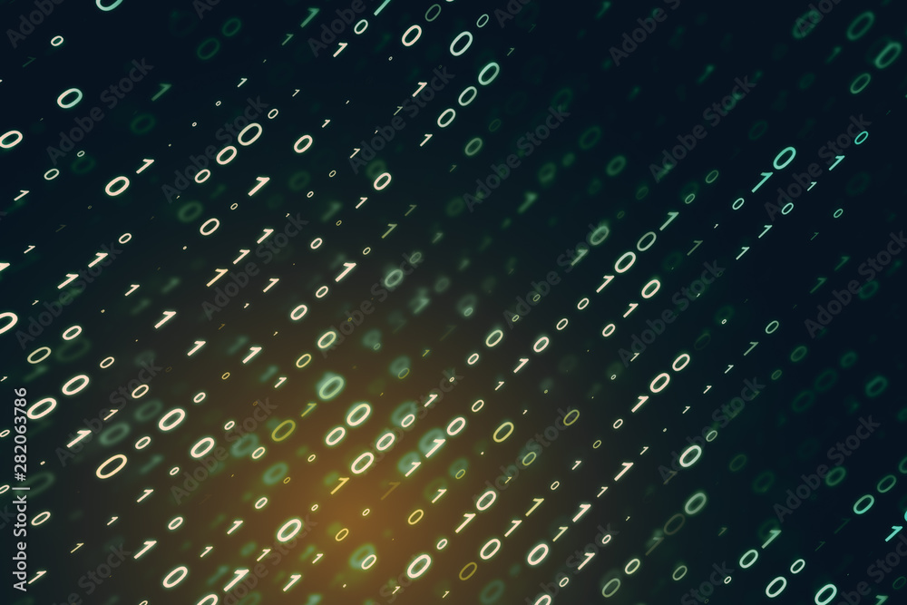 Poster Creative yellow binary code background