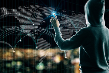 Social network and hacking concept
