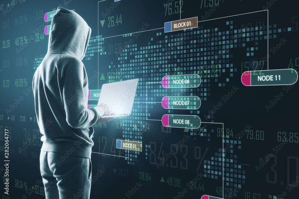 Aufkleber Hacker using big data interface