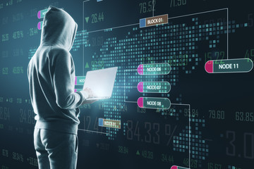 Hacker using big data interface