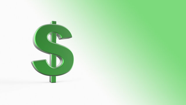 3d green dollar sign - stock image