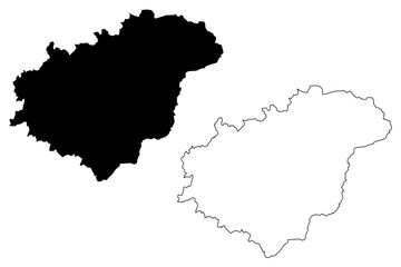 Zlin Region (Bohemian lands, Czechia, Regions of the Czech Republic) map vector illustration, scribble sketch Zlín map
