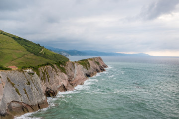 Cliff views from Itzurun beach, Basque country