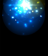 Abstract blue neon star background for celebration design. Luxury festive background.