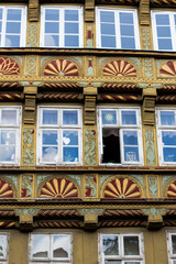 Obraz premium Closeup of oldest building in downtown Hannover, Germany