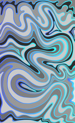 Waves abstract ornament background. Doodle decorative element. Vector hand drawn bohemian fantasy psychedelic wave background.