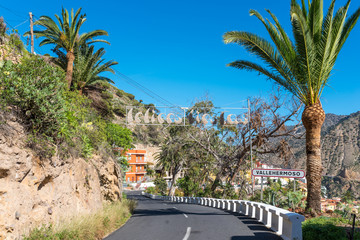 Merry Christmas at the city limit of the small town Vallehermoso in the north of the island of La Gomera