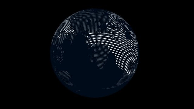 Rotating Dotted Globe Animation