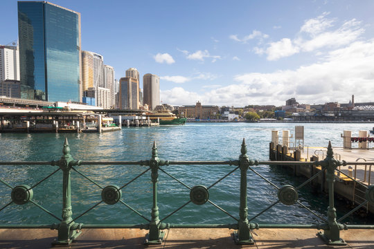 SYDNEY, AUSTRALIA - JUNE 03, 2018: View of Circular Quay ferry terminals.  Circular Quay is the gateway to many of the city&rsquo;s attractions as well as a major transport node.