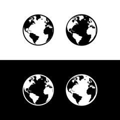 globe icon symbol set, Web icon set vector. website, homepage icon set