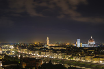 Fototapeta na wymiar Florence cityscape from piazza Michelangelo at night