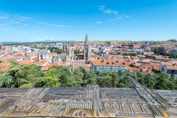 Naklejka premium panoramic view of burgos city, Spain