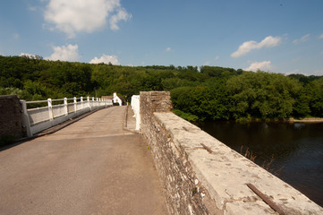 Toll Bridge River Wye Hay on Wye Herefordshire Wales England UK