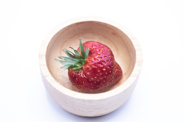 Close up fresh strawberry isolate on white background.Blurred background of fresh strawberry.