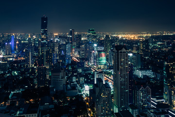Cityscape of Bangkok City Asia Thailand at night