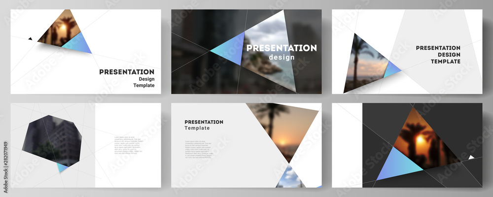 Poster the minimalistic abstract vector layout of the presentation slides design business templates. creati