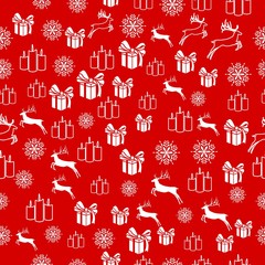 Fototapeta premium Christmas white snowflake on abstract red bakcground vector illustration eps10. Wrapping paper.