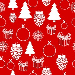 Christmas white snowflake on abstract red bakcground vector illustration eps10. Wrapping paper.