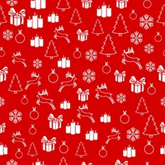 Christmas white snowflake on abstract red bakcground vector illustration eps10. Wrapping paper.