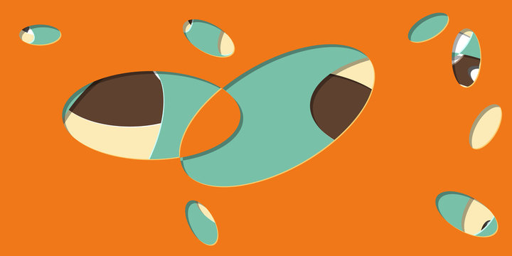 Abstract Generative Art color distributed ellipse holes background illustration