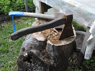 axe and firewood
