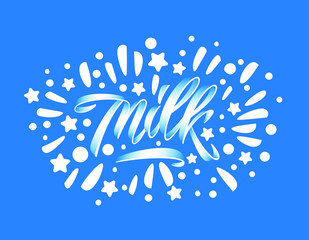 Fototapeta na wymiar Logo Emblem Label Packaging Healthy Splash Cream Milk Liquid Yogurt