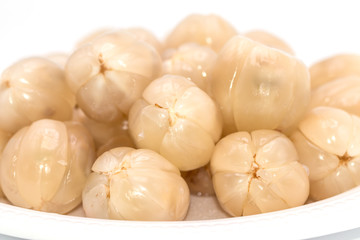 Longkong fruit or Duku fruit isolate on white background. (Southern langsat fruits or lansium domesticum)