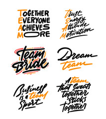 Team typography poster set. Vector Typography Banner Design Concept 