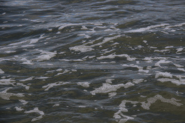 waves on  the beach close up