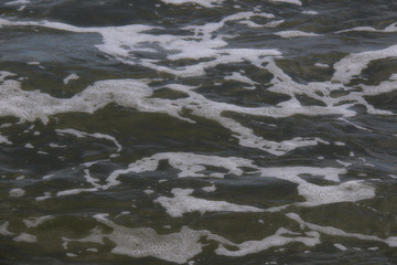 waves on  the beach close up