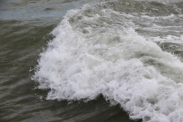 waves on  the beach close up