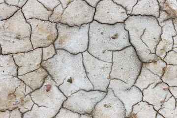 The texture of the cracked dry soil