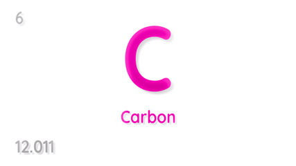 Carbon chemical element  physics and chemistry illustration backdrop