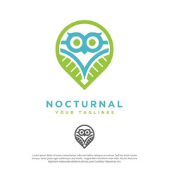 simple vector illustration of owl logo.