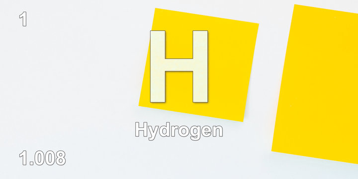 Hydrogen chemical element  physics and chemistry illustration backdrop