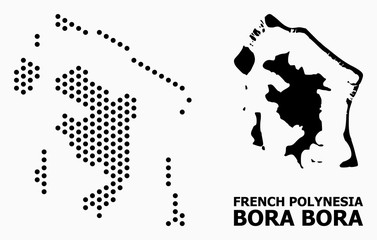 Dot Pattern Map of Bora-Bora - obrazy, fototapety, plakaty