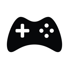 Black joystick icon isolated on white background. controller symbol.