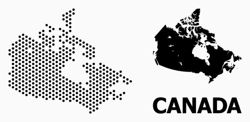 Obraz premium Dot Mosaic Map of Canada
