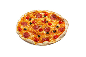 Pizza on the white background